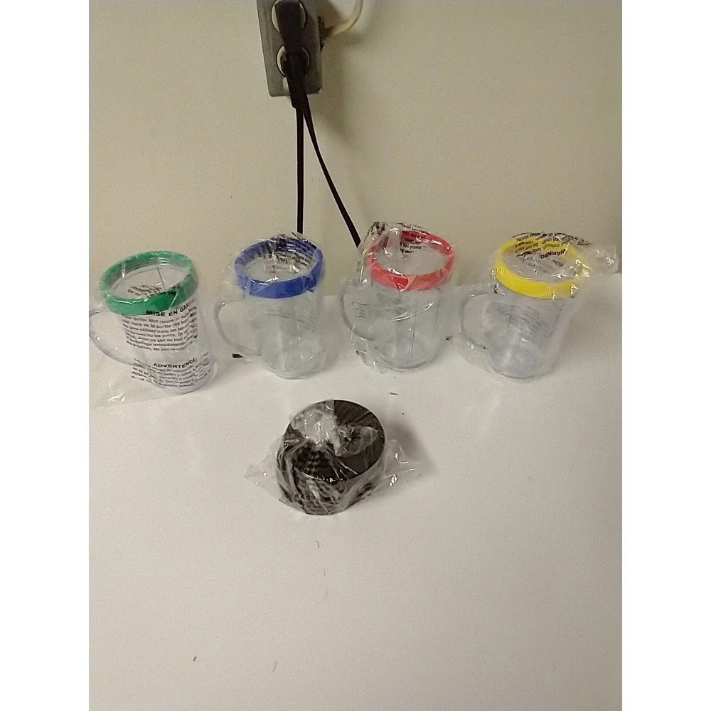 4 Magic Bullet Blender Mugs Cups With‎ Rings & Lids Replacement Parts
